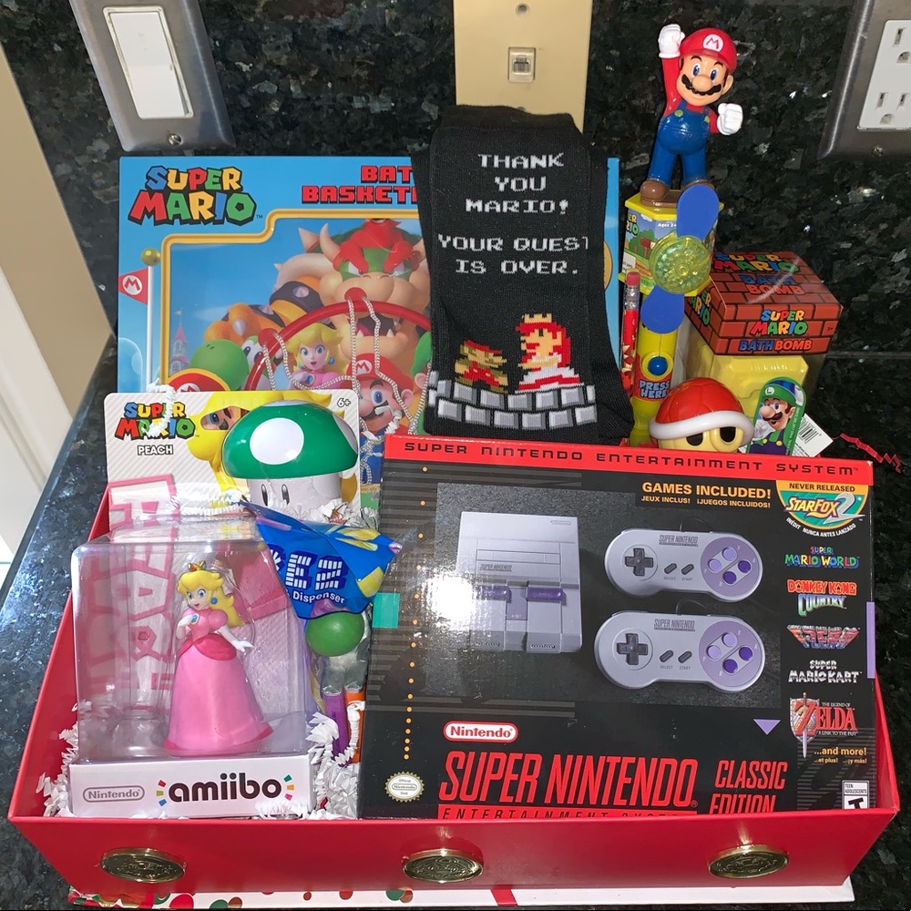 Nintendo Themed Gift Basket.